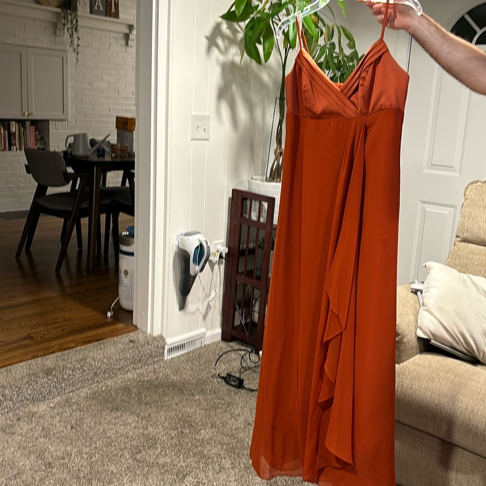 Women’s bridesmaid dress. Size 12. Burnt orange color.
